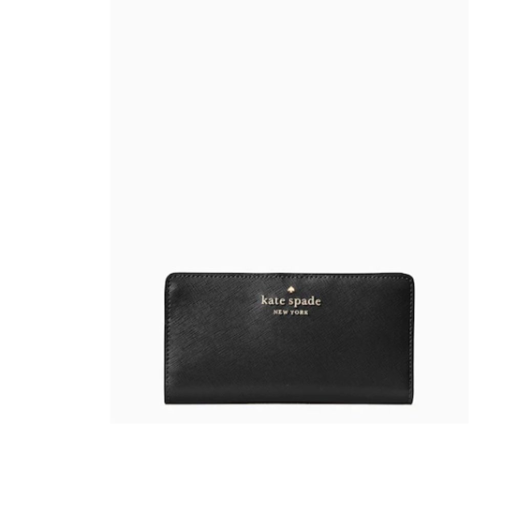 NWT KATE SPADE BLACK STACI SLIM BIFOLD WALLET